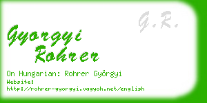 gyorgyi rohrer business card